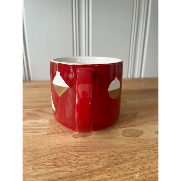 Starbucks 2012 Christmas Coffee Mug 14 Oz Red & Gold Festive Ornaments Design - Picture 5 of 7